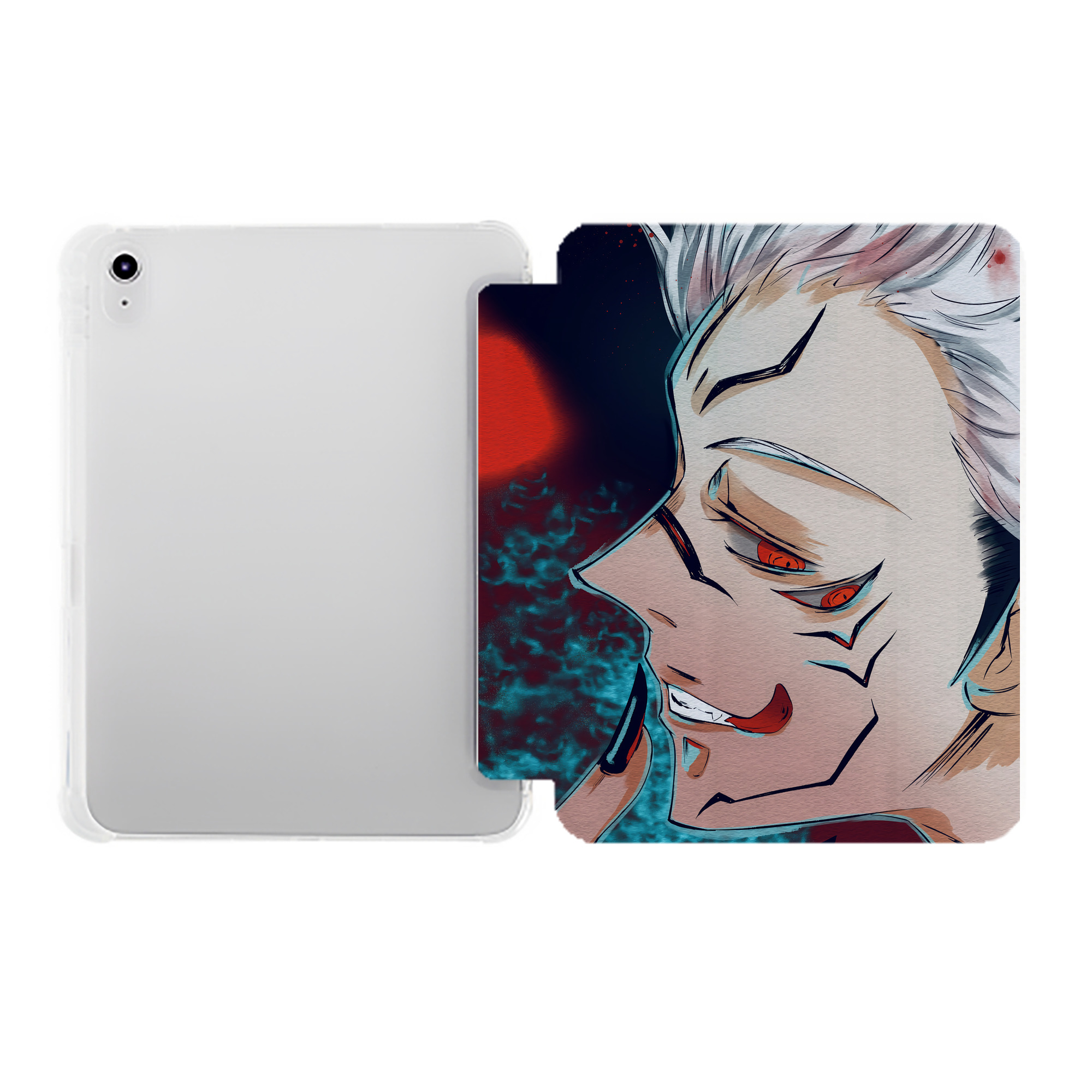 （画像用） 呪術廻戦 Jujutsu Kaisen IPad ケース ペン収納付き 三つ折りスタンド PUレザー×シリコン 対応機種9.5/10.5/10.9インチ
